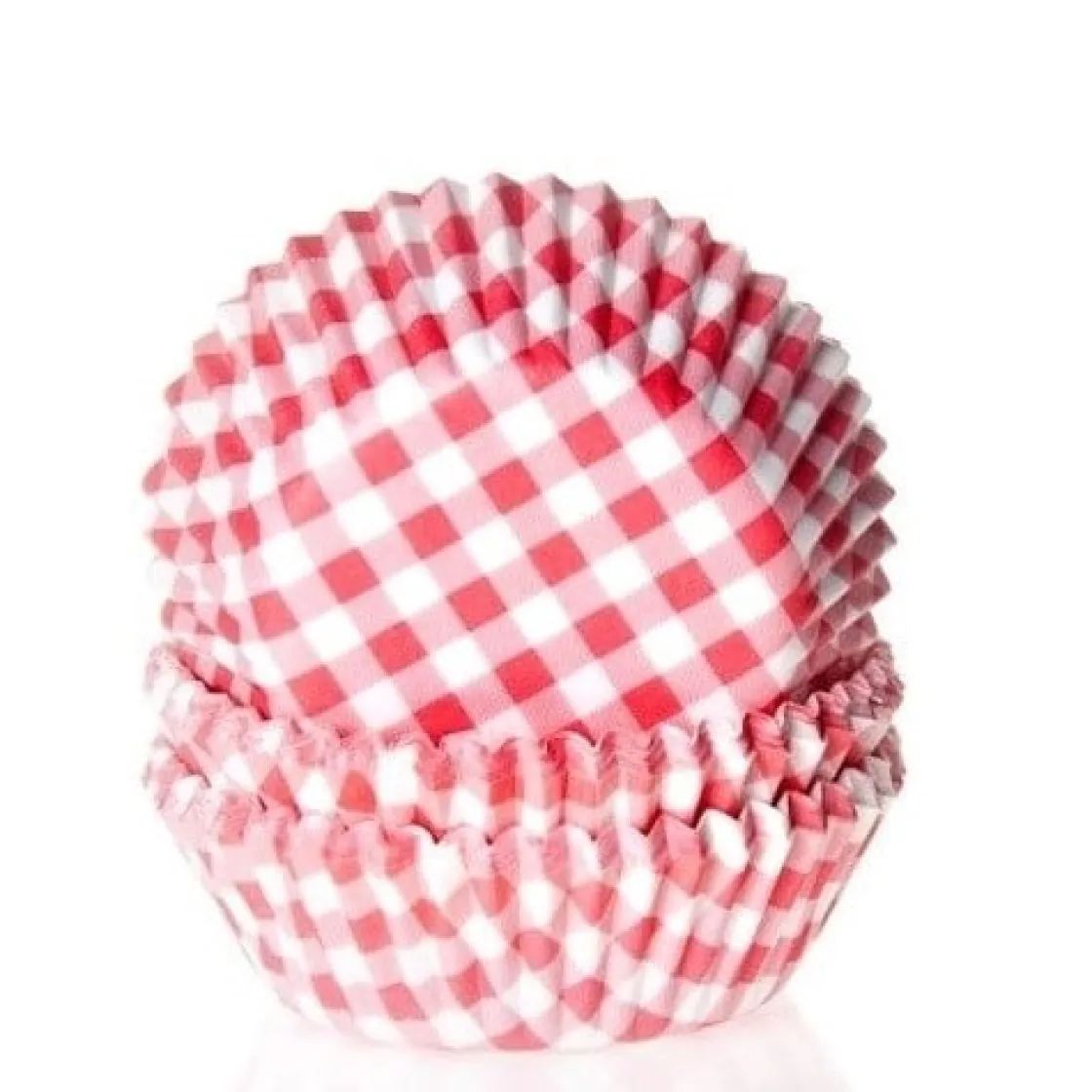 House of Marie Cupcake Vormpjes HoM Boerenbont Ruit Rood 50x33mm. 50st.* Bakvormen Papier