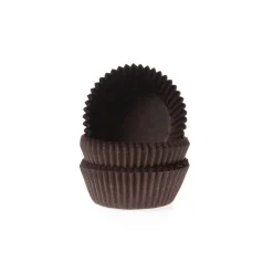 House of Marie Cupcake Vormpjes HoM Bruin Petitfour 25x19mm. 100st.* Bakvormen Papier