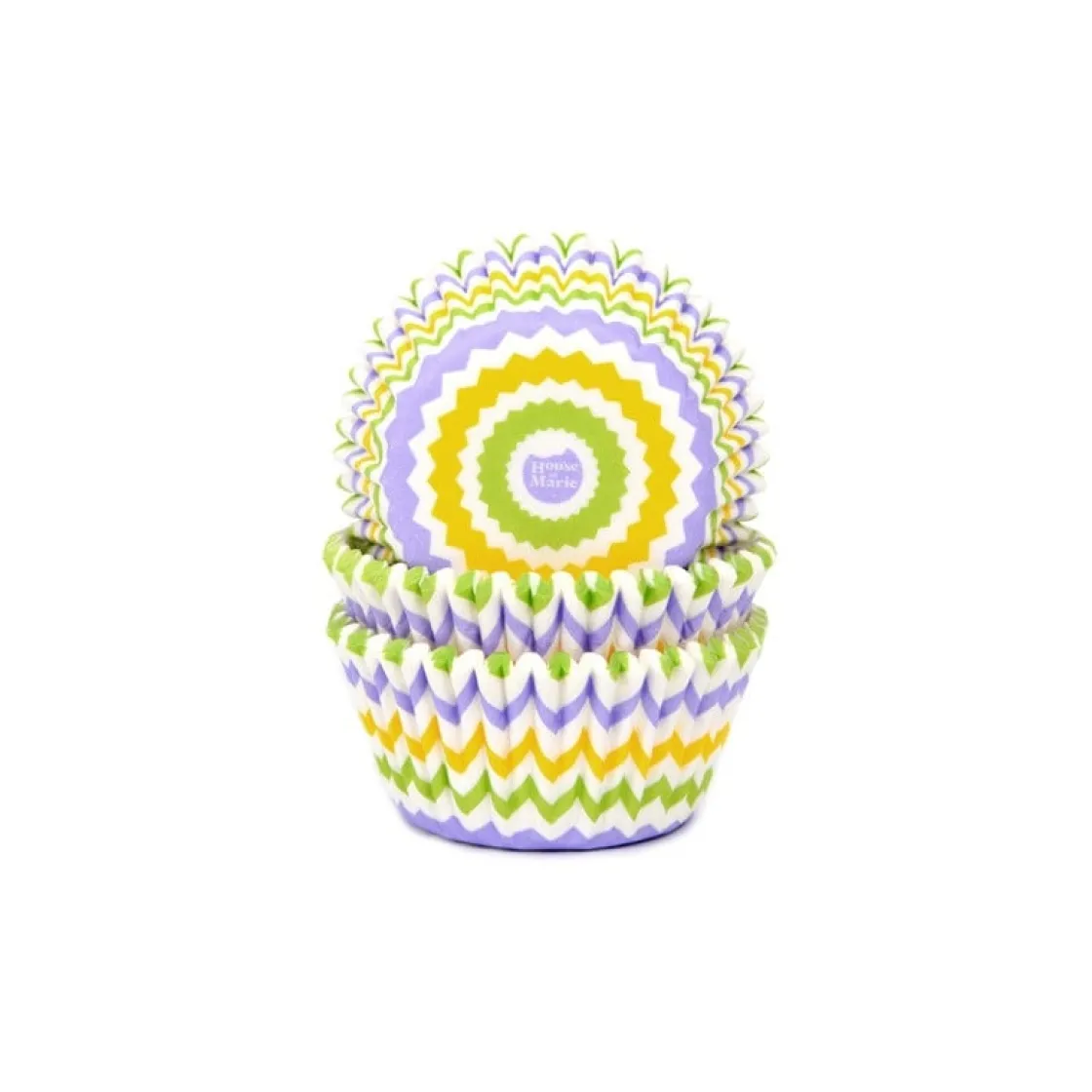 House of Marie Cupcake Vormpjes HoM Chevron Lente 50x33mm. 50st.* Bakvormen Papier
