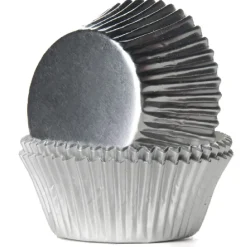 House of Marie Cupcake Vormpjes HoM Folie Zilver 50x38mm. 500st.* Bakvormen Papier