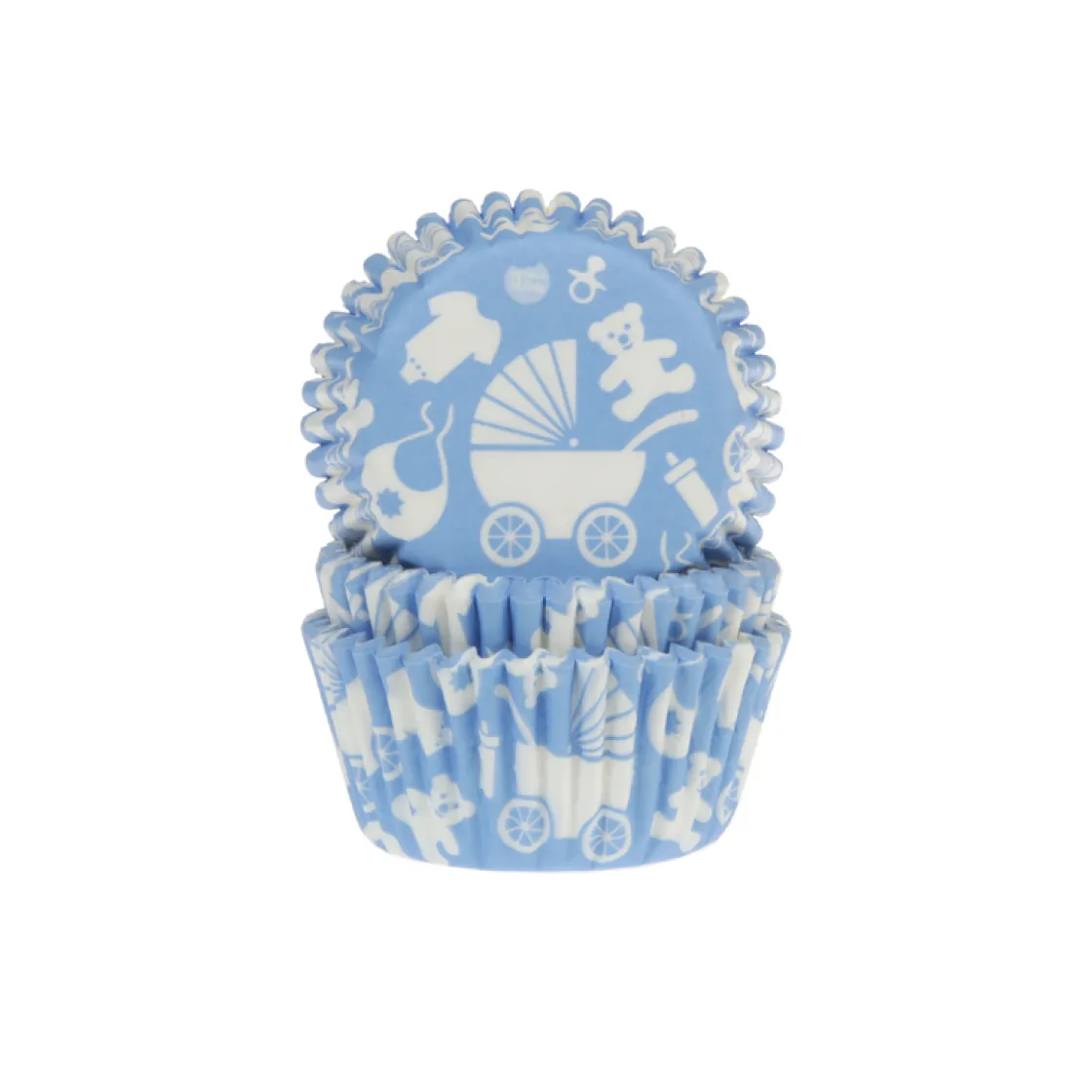 House of Marie Cupcake Vormpjes HoM Geboorte Blauw 50x33mm. 50st.* Bakvormen Papier