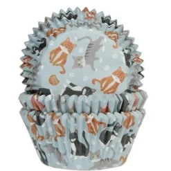 House of Marie Cupcake Vormpjes HoM Katten 50x33mm. 50st.* Bakvormen Papier