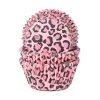 House of Marie Cupcake Vormpjes HoM Luipaard Roze 50x33mm. 50st.* Bakvormen Papier
