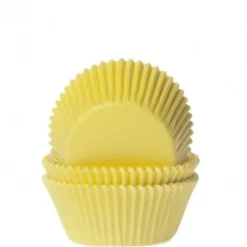 House of Marie Cupcake Vormpjes HoM MINI Geel 35x23mm. 60st.* Bakvormen Papier