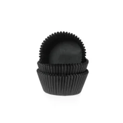 House of Marie Cupcake Vormpjes HoM MINI Zwart 35x23mm. 500st.* Bakvormen Papier