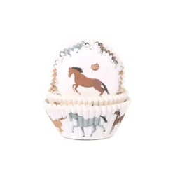 House of Marie Cupcake Vormpjes HoM Paarden 50x33mm. 50st.* Bakvormen Papier