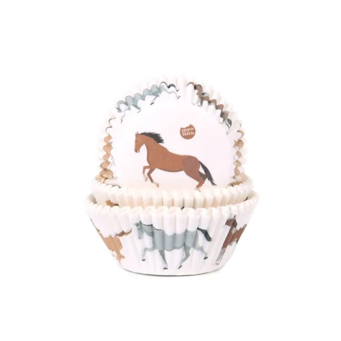 House of Marie Cupcake Vormpjes HoM Paarden 50x33mm. 50st.* Bakvormen Papier