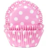 House of Marie Cupcake Vormpjes HoM Polkadot Roze 50x33mm. 50st.* Bakvormen Papier