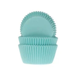 House of Marie Cupcake Vormpjes HoM Turquoise 50x33mm. 50st.* Bakvormen Papier