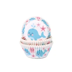 House of Marie Cupcake Vormpjes HoM Walvis (Gender Reveal) 50x33mm. 50st.* Bakvormen Papier