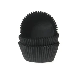 House of Marie Cupcake Vormpjes HoM Zwart 50x33mm. 500st.* Bakvormen Papier