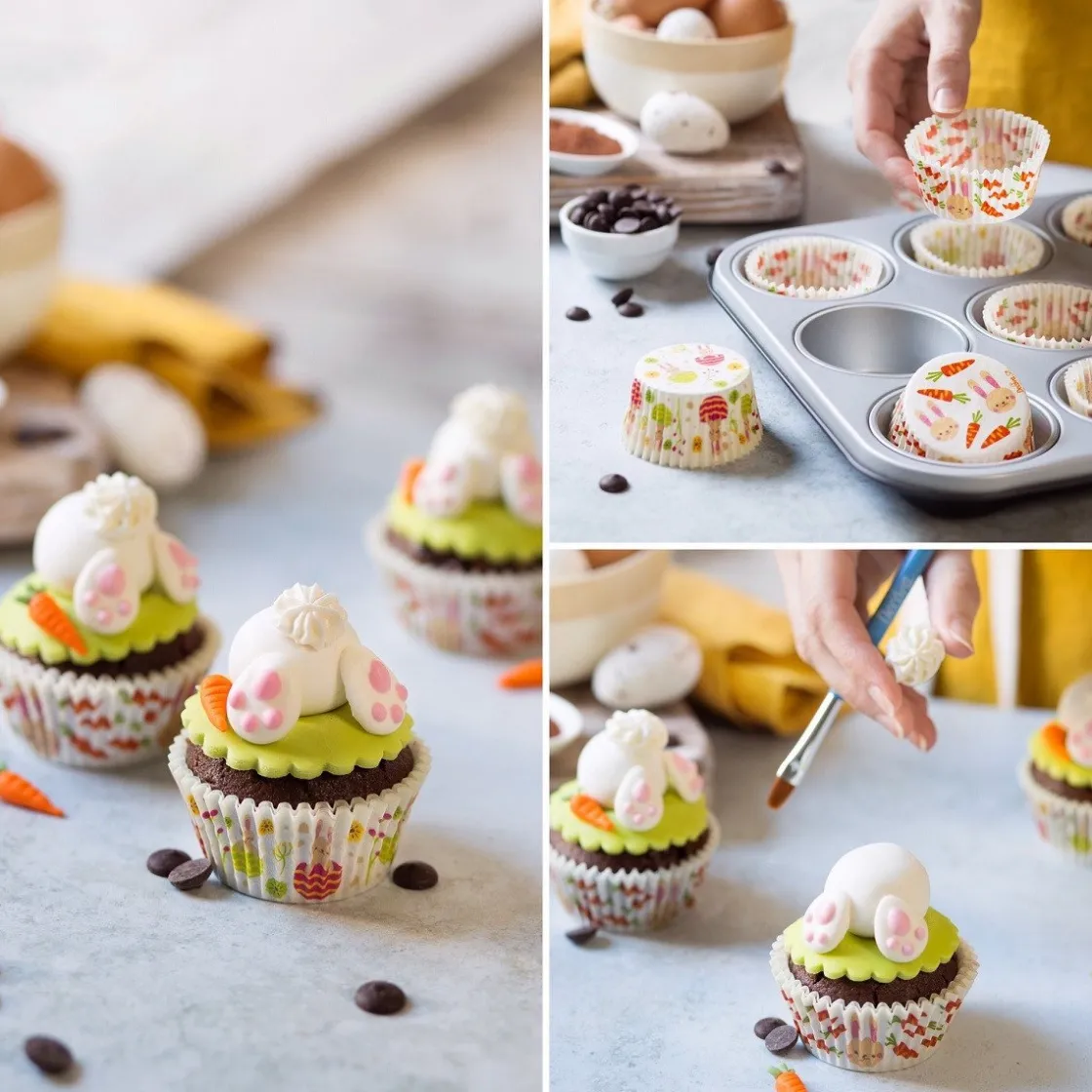 Decora Cupcake Vormpjes Paashaas Ø50x32(h)mm 36 stuks* Bakvormen Papier