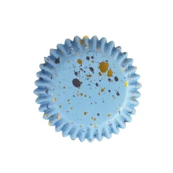 PME Cupcake Vormpjes Blauw met Goud 30 stuks* Bakvormen Papier