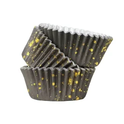 PME Cupcake Vormpjes Zwart met Goud 30 stuks* Bakvormen Papier