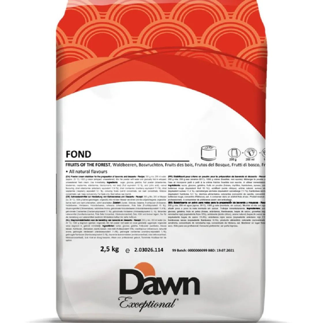 Dawn Fond Bosvruchten Bavarois 2,5kg* Dessertmixen|Mousse