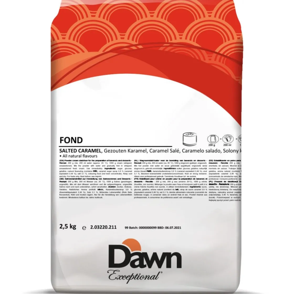 Dawn Fond Gezouten Caramel Bavarois 2,5kg* Dessertmixen|Mousse
