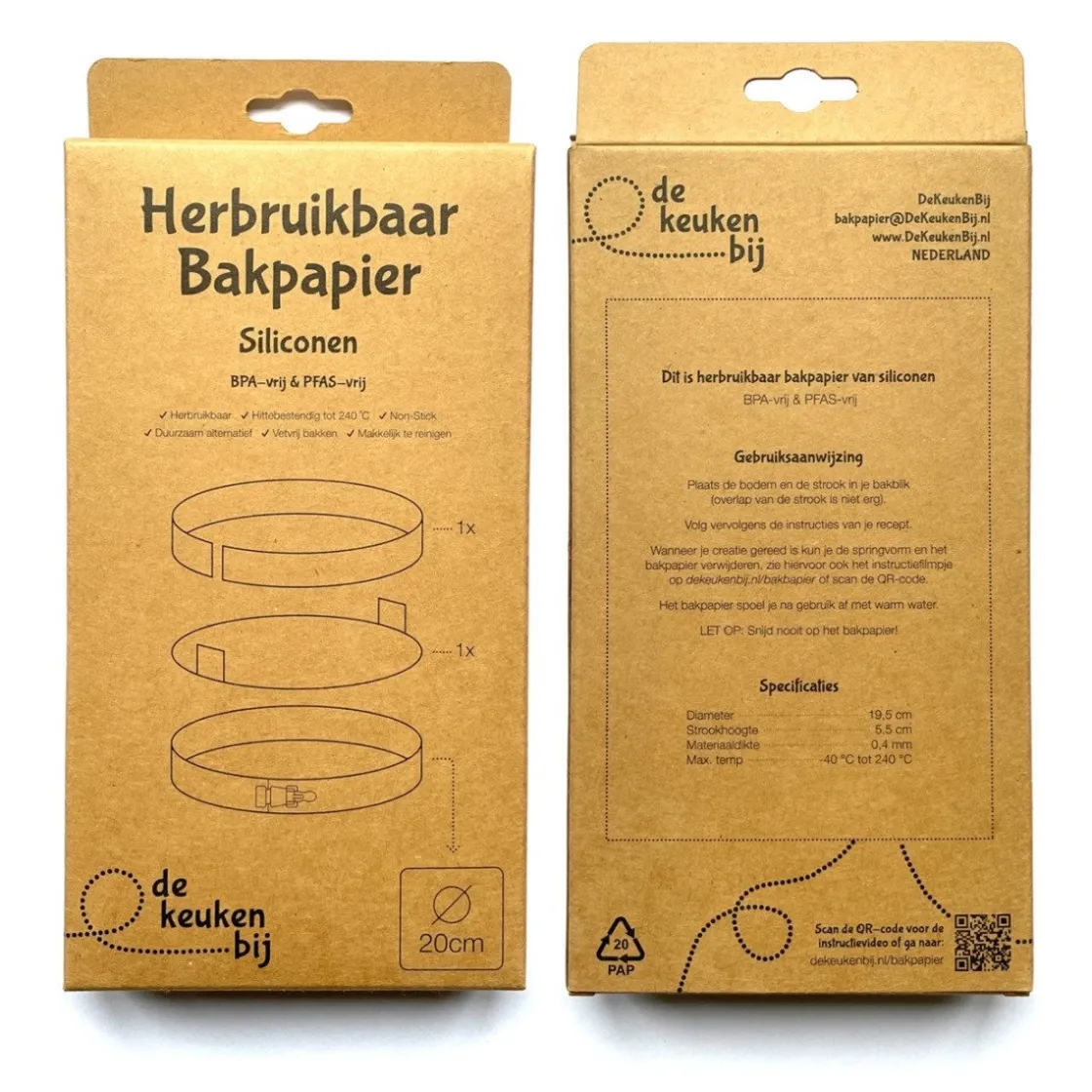 De Keukenbij Herbruikbaar Bakpapier Rond Siliconen Ø20cm* Bakhulpmiddelen