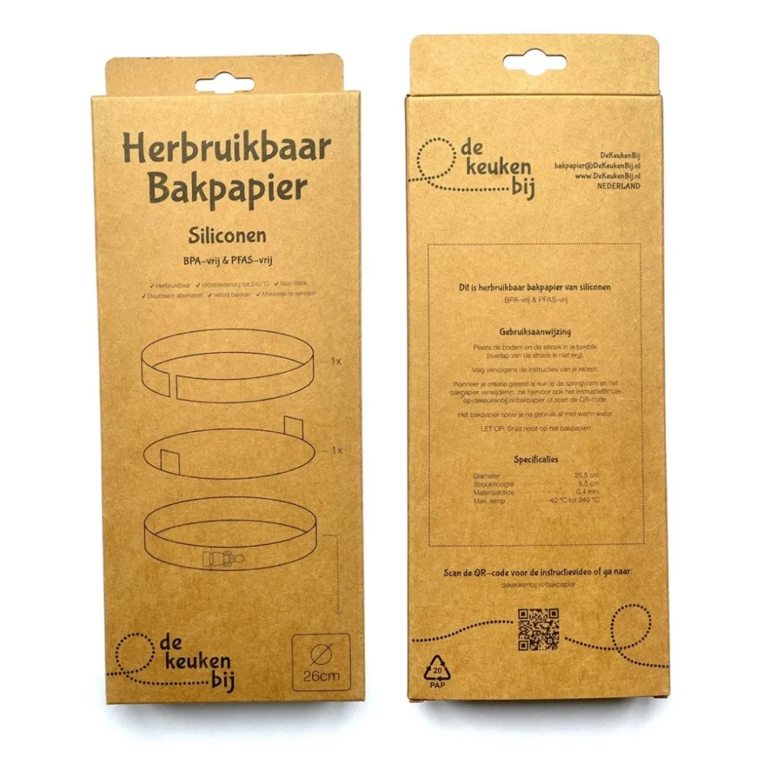 De Keukenbij Herbruikbaar Bakpapier Rond Siliconen Ø26cm* Bakhulpmiddelen