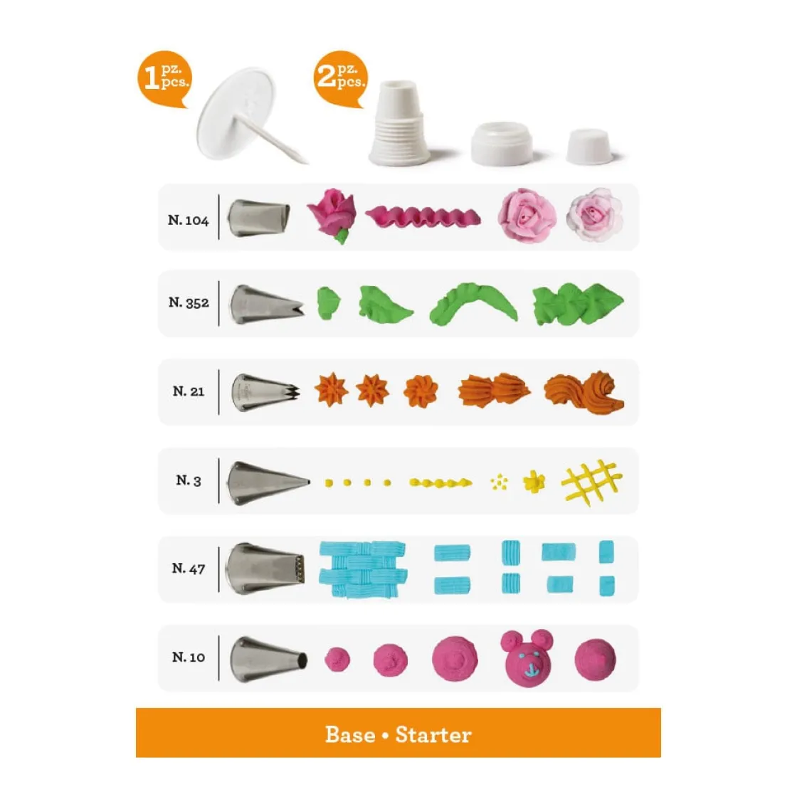 Decora Spuitmondjes Set Basis 9 stuks*** Spuitmondjes