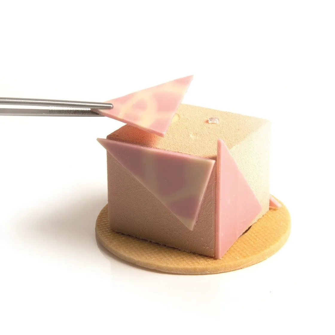 Dobla Chocoladedecoratie Diablo Triangel Groen/Roze (290s)* Figuur Decoraties|Chocolade Decoraties