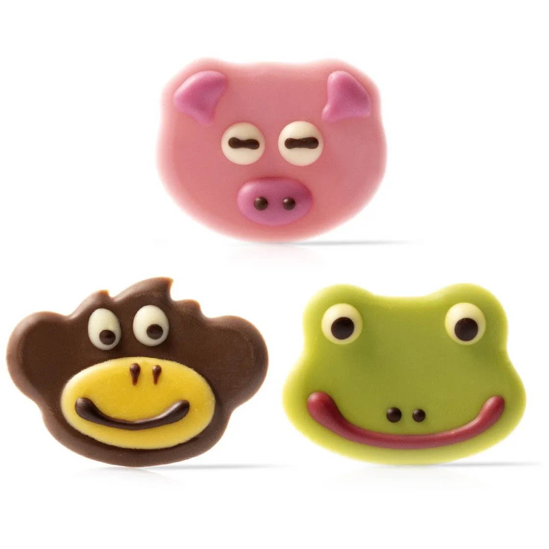 Dobla Chocoladedecoratie Dierengezichten (108 stuks)* Figuur Decoraties|Chocolade Decoraties