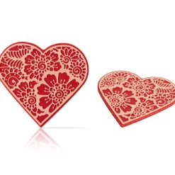 Dobla Chocoladedecoratie Lace Hart Rood / Wit (96 stuks)* Chocolade Decoraties|Chocolade Decoraties
