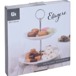 Overig Etagere 2-Laags Porselein* Complete Standaarden