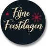 Etiket 'Fijne Feestdagen' Zwart Ø50mm (500st)*** Chocolade Verpakkingen|Bonbon Doosjes