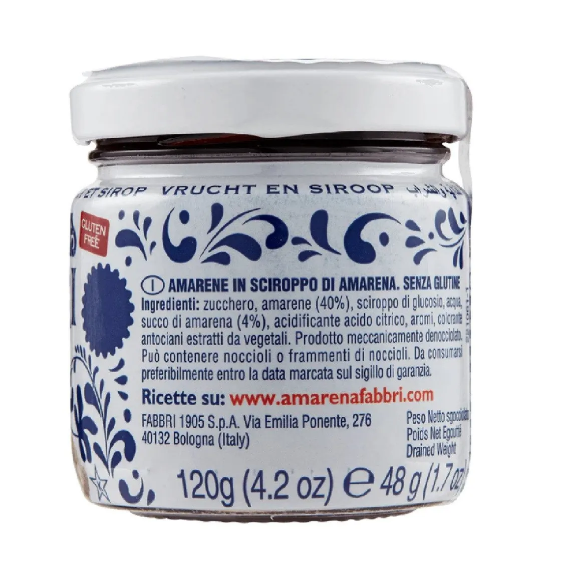 Fabbri Amarena Kersen op Siroop 120g* Fruit En Vanille|Fruitvullingen