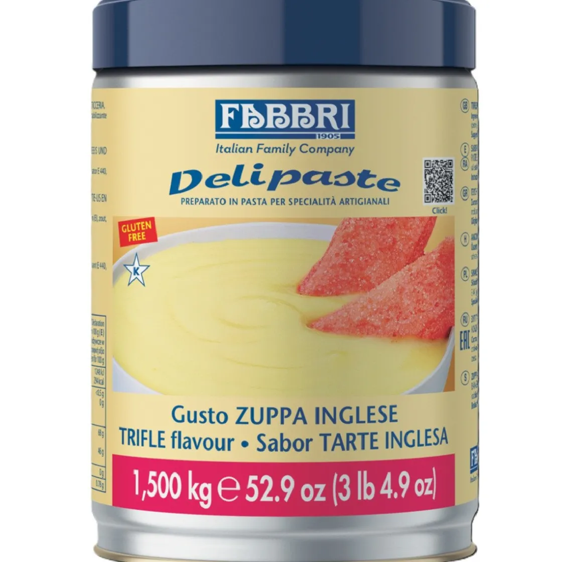 Fabbri Delipaste Trifle 1,5kg* Smaakpasta|Smaakstoffen