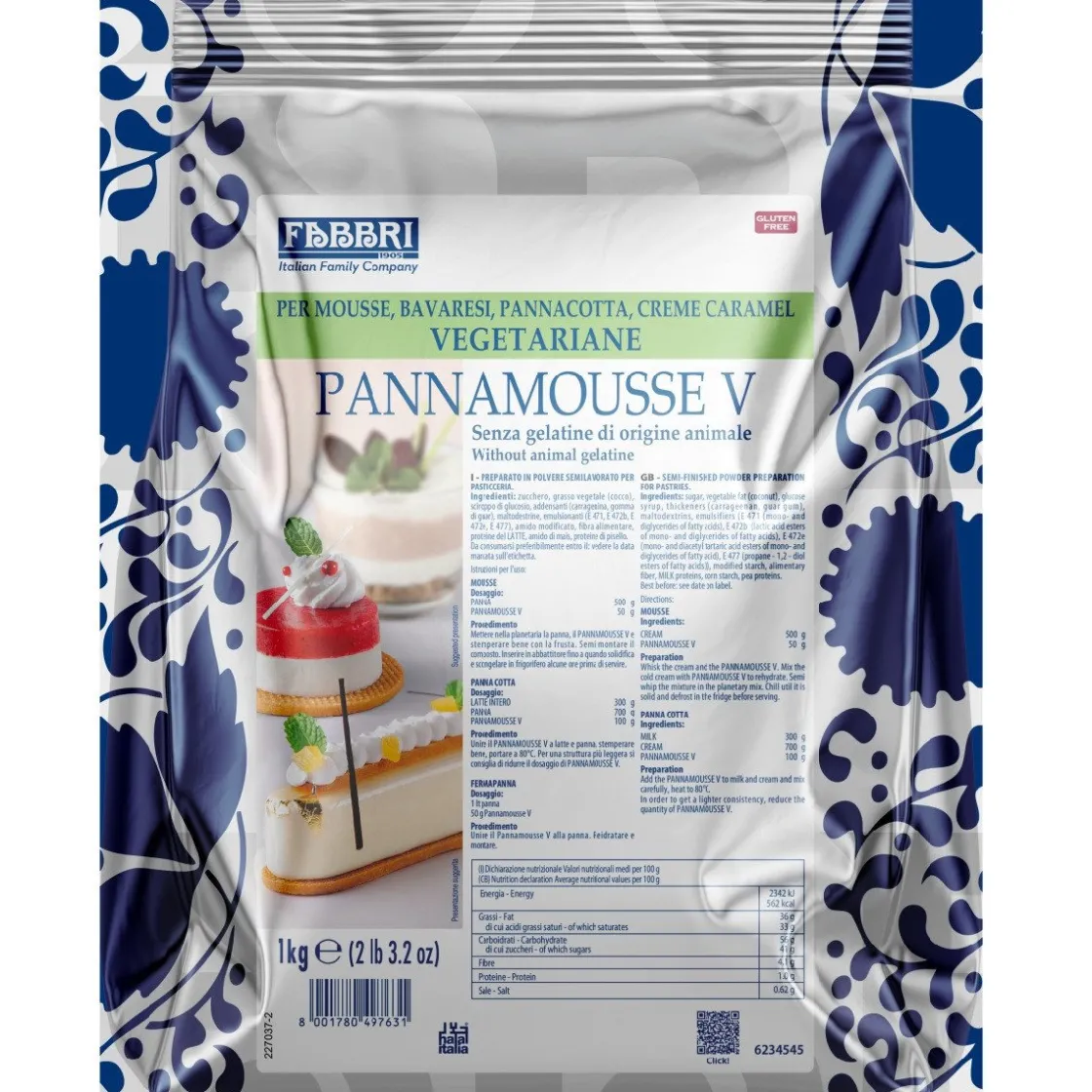 Fabbri Pannamousse 1kg* Dessertmixen|Roompoeders