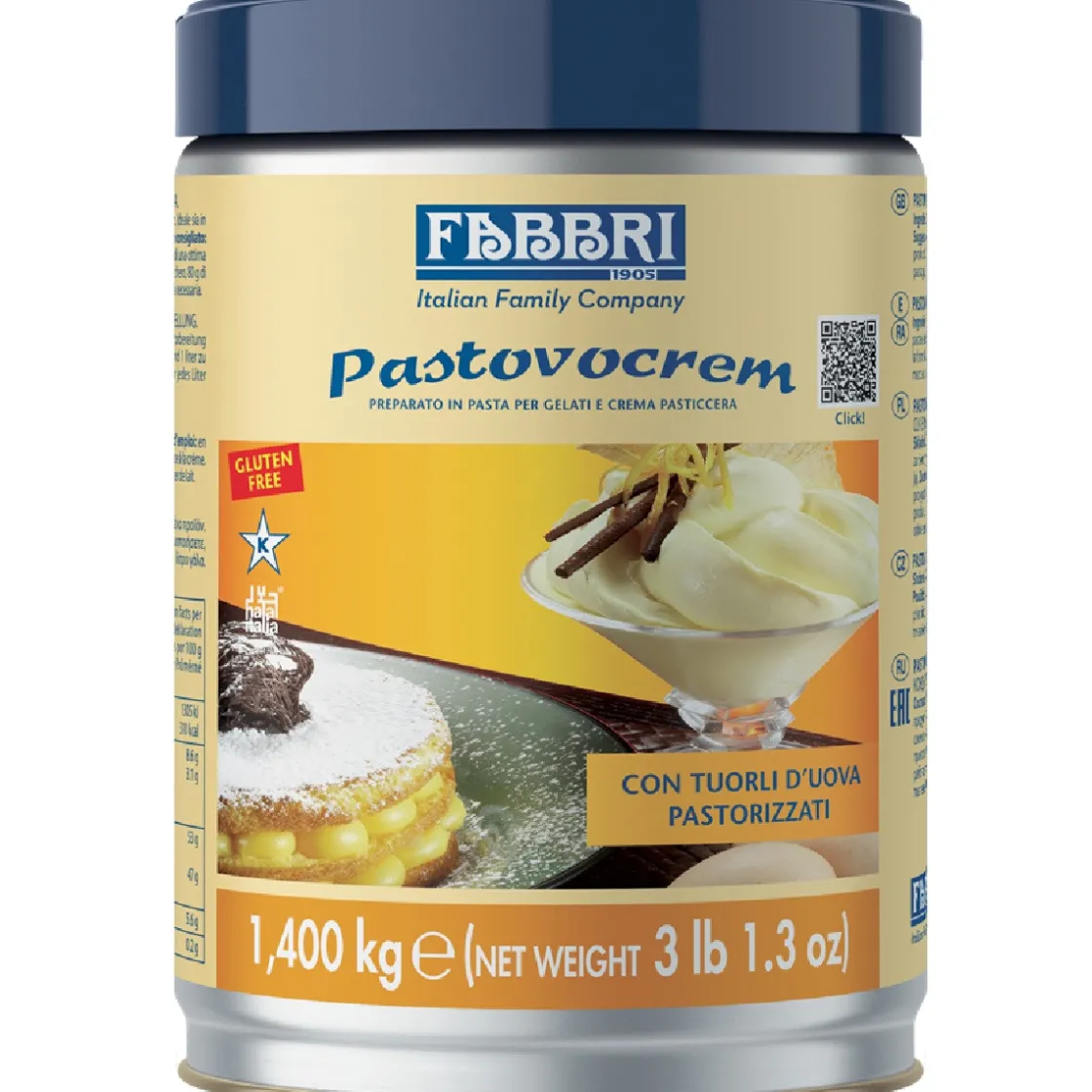 Fabbri Pastovocrem (gepasteuriseerd ei) 1,4kg* Hulpstoffen En Bindmiddelen|Hulpstoffen