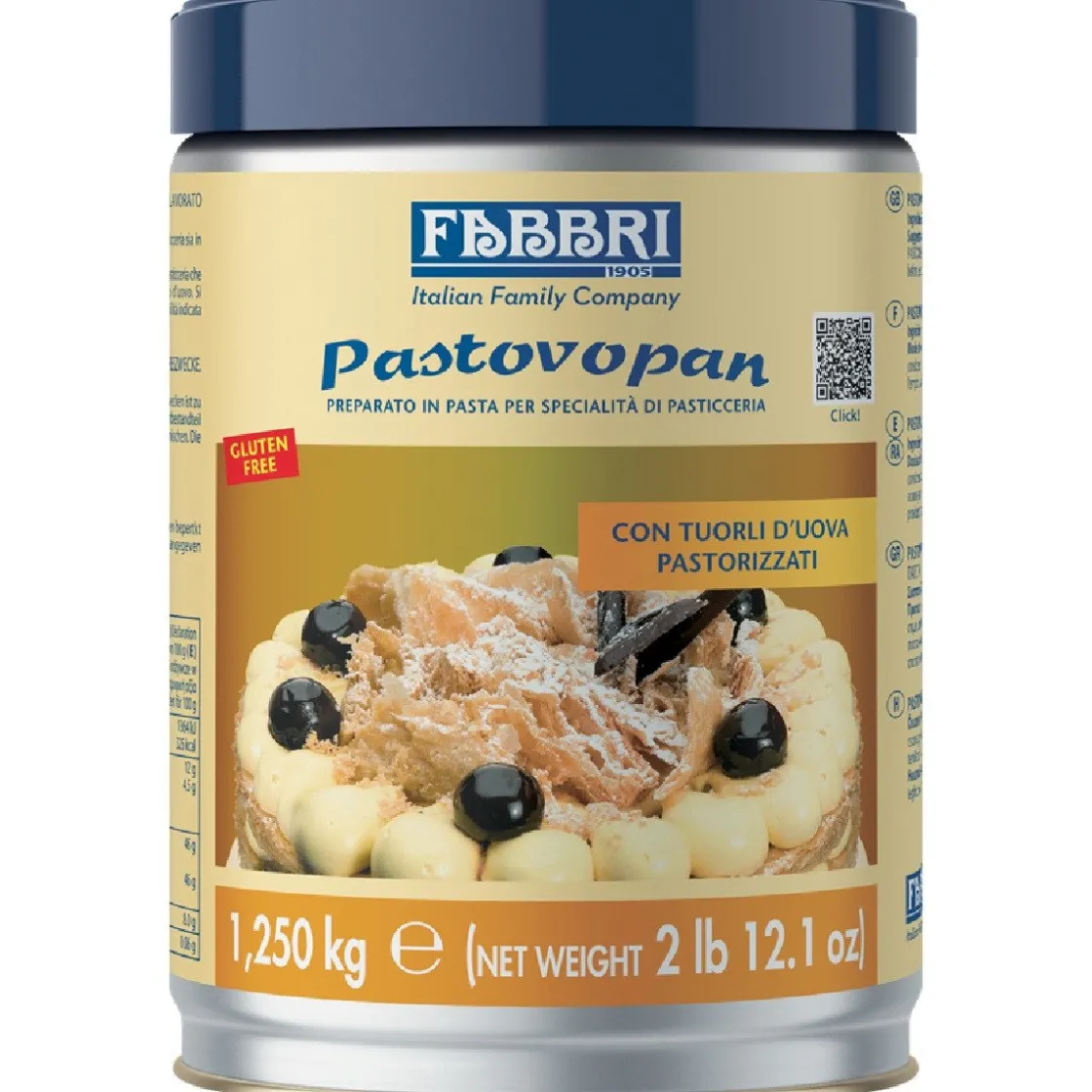 Fabbri Pastovopan (gepasteuriseerd ei) 1,25kg* Hulpstoffen En Bindmiddelen|Hulpstoffen