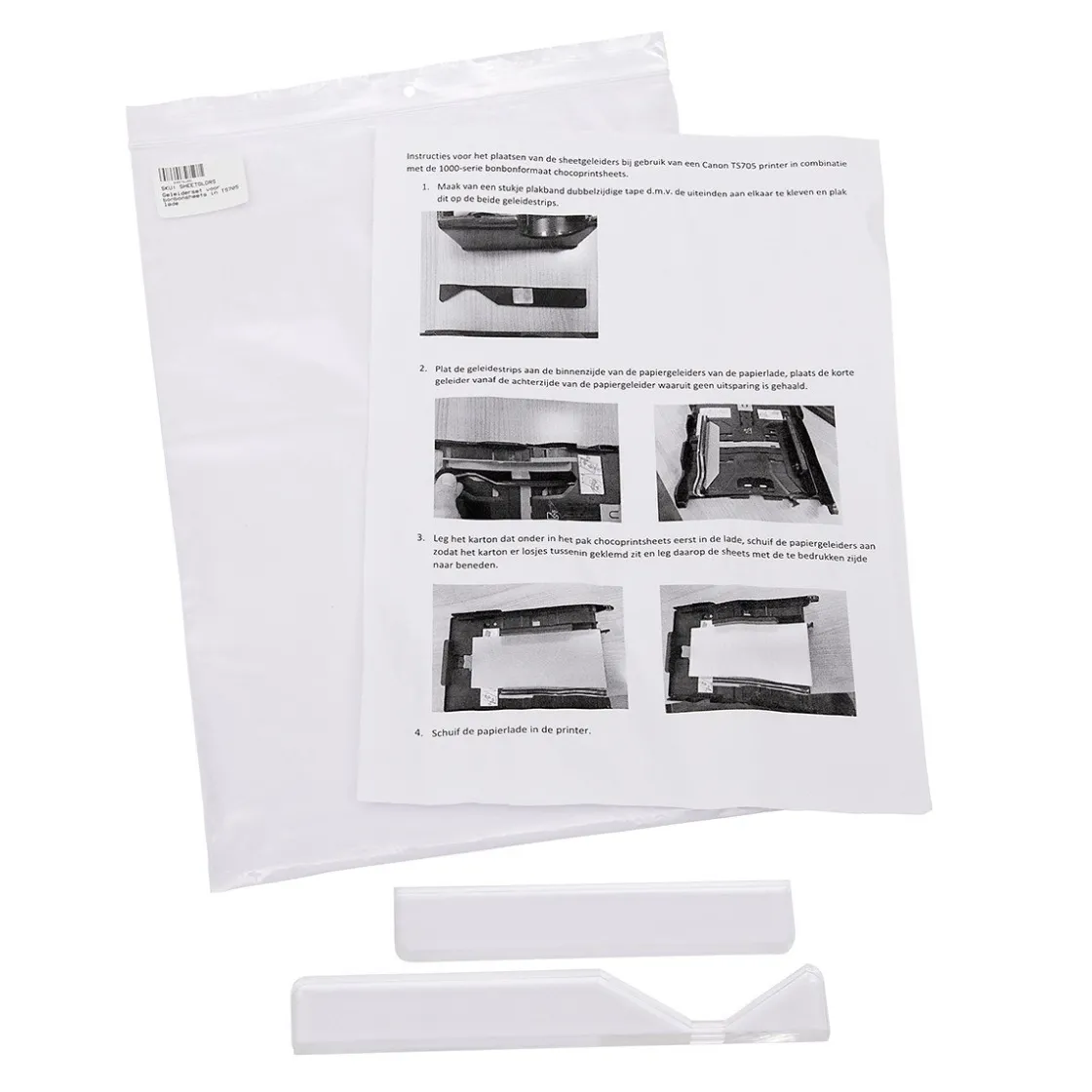 Geleiderset voor Bonbonsheets in TS705 Lade* Foodprinters