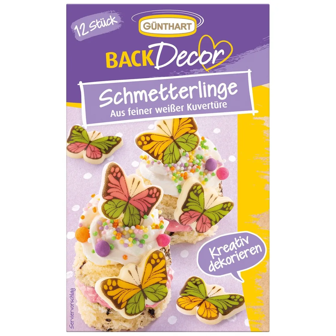 Günthart Chocoladedecoratie Vlinders 12st.* Chocolade Decoraties|Chocolade Decoraties