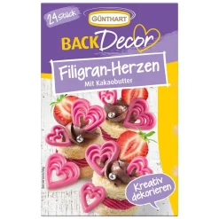 Günthart Chocoladedecoratie Hartjes Roze 24st.* Chocolade Decoraties|Chocolade Decoraties