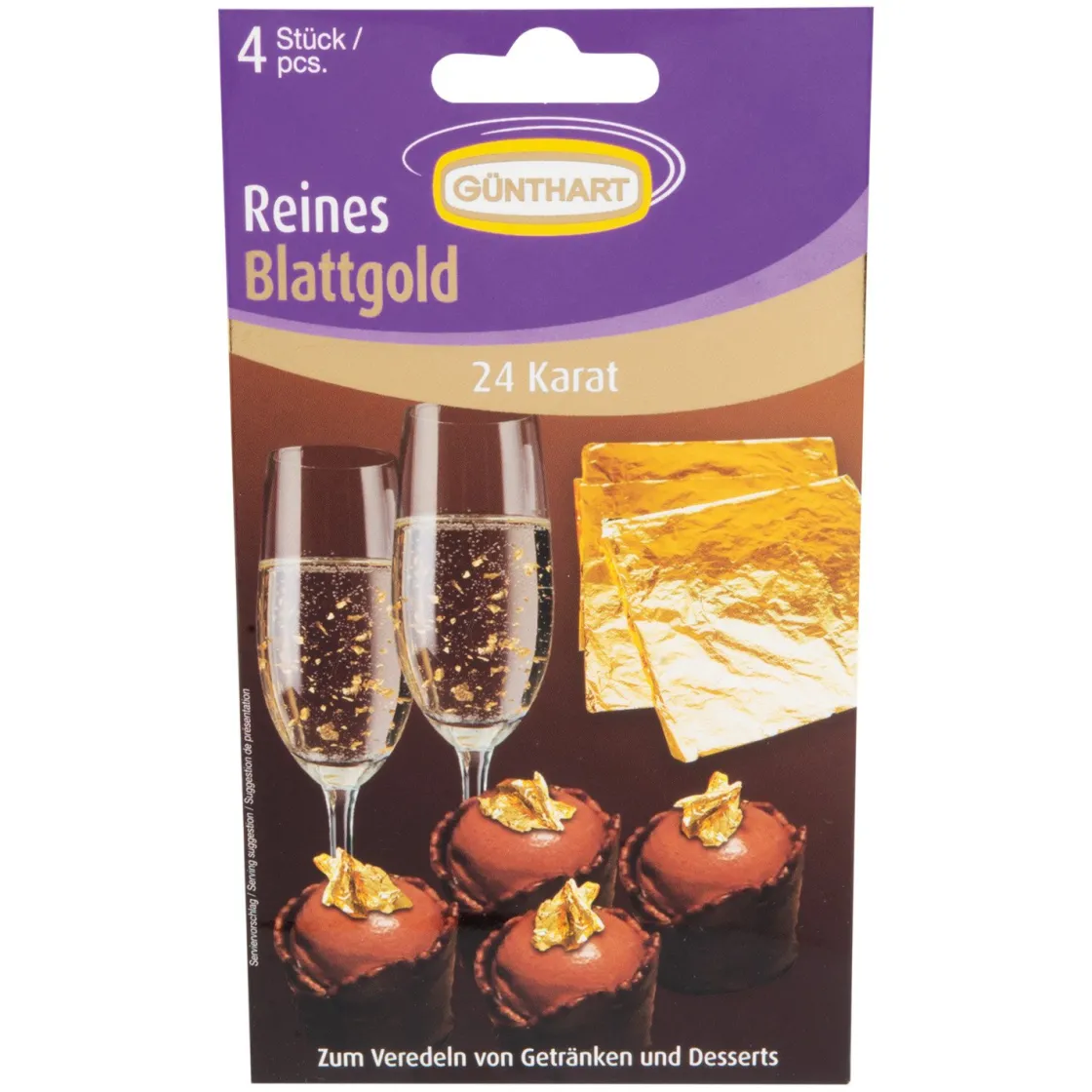 Günthart Eetbaar Bladgoud 4 sheets* Figuur Decoraties