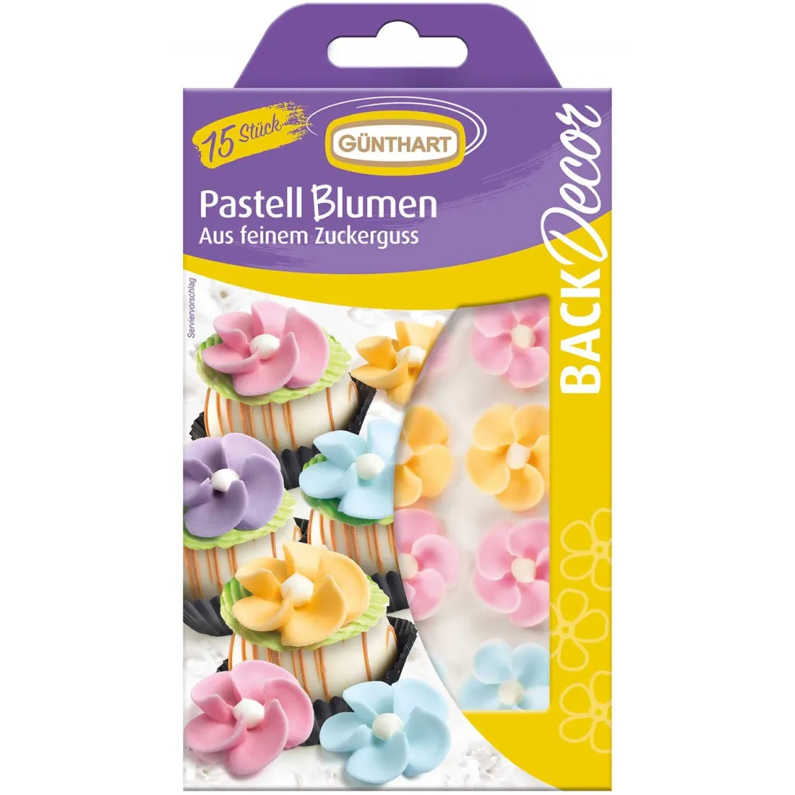 Günthart Suikerdecoratie Bloemen Pastel 15st.* Bloem Decoraties