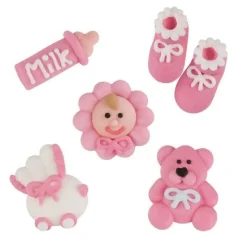 Günthart Suikerdecoratie Baby Roze 96st.* Figuur Decoraties