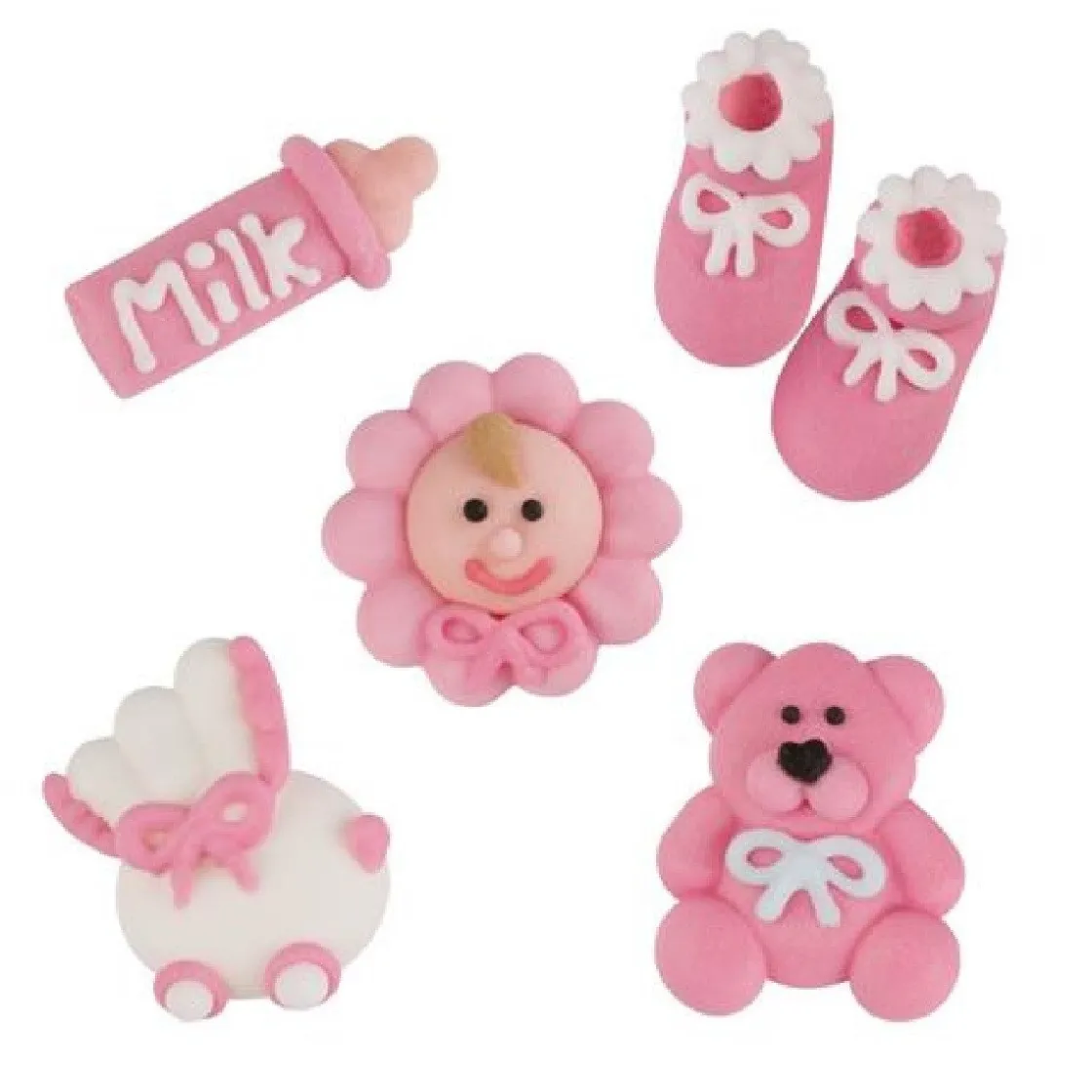 Günthart Suikerdecoratie Baby Roze 96st.* Figuur Decoraties