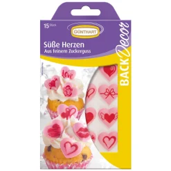 Günthart Suikerdecoratie Hartjes Met Opdruk 15st.* Figuur Decoraties