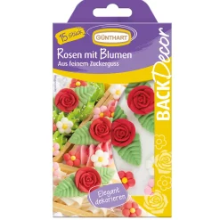 Günthart Suikerdecoratie Rozen en Bloemen 15st.* Bloem Decoraties