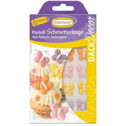 Günthart Suikerdecoratie Vlinders Pastel 12st.* Figuur Decoraties