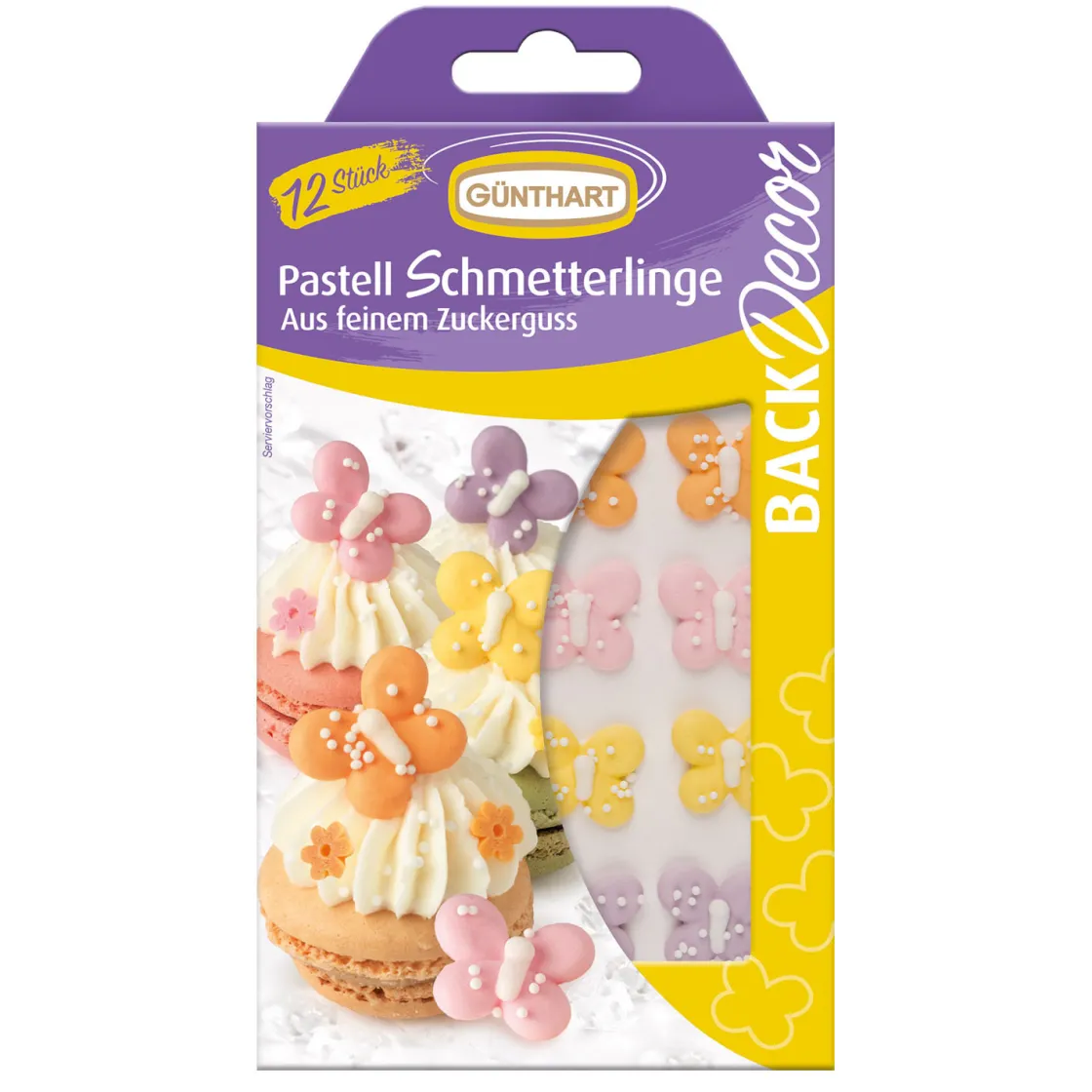 Günthart Suikerdecoratie Vlinders Pastel 12st.* Figuur Decoraties