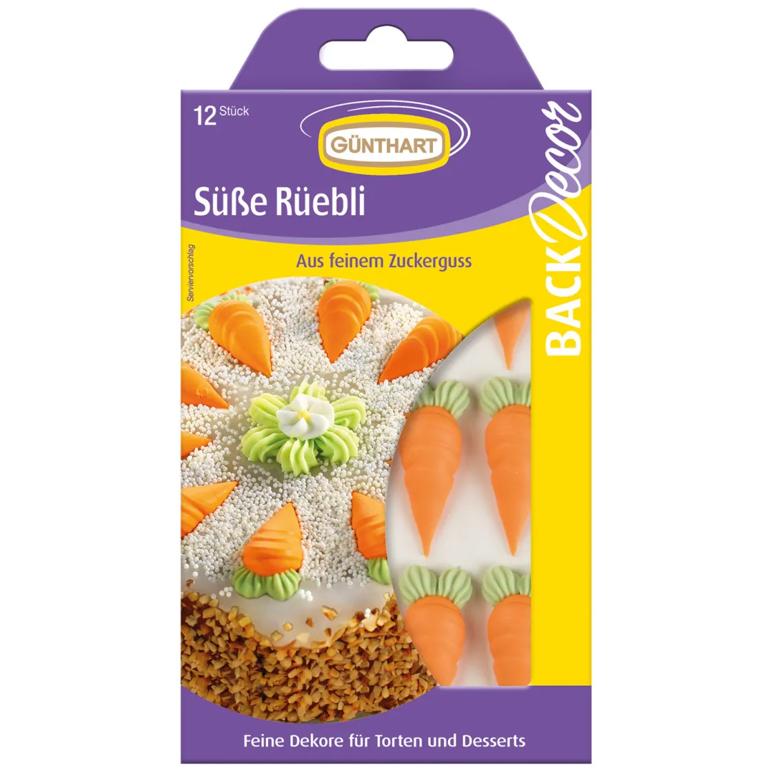 Günthart Suikerdecoratie Wortels 12st.* Figuur Decoraties