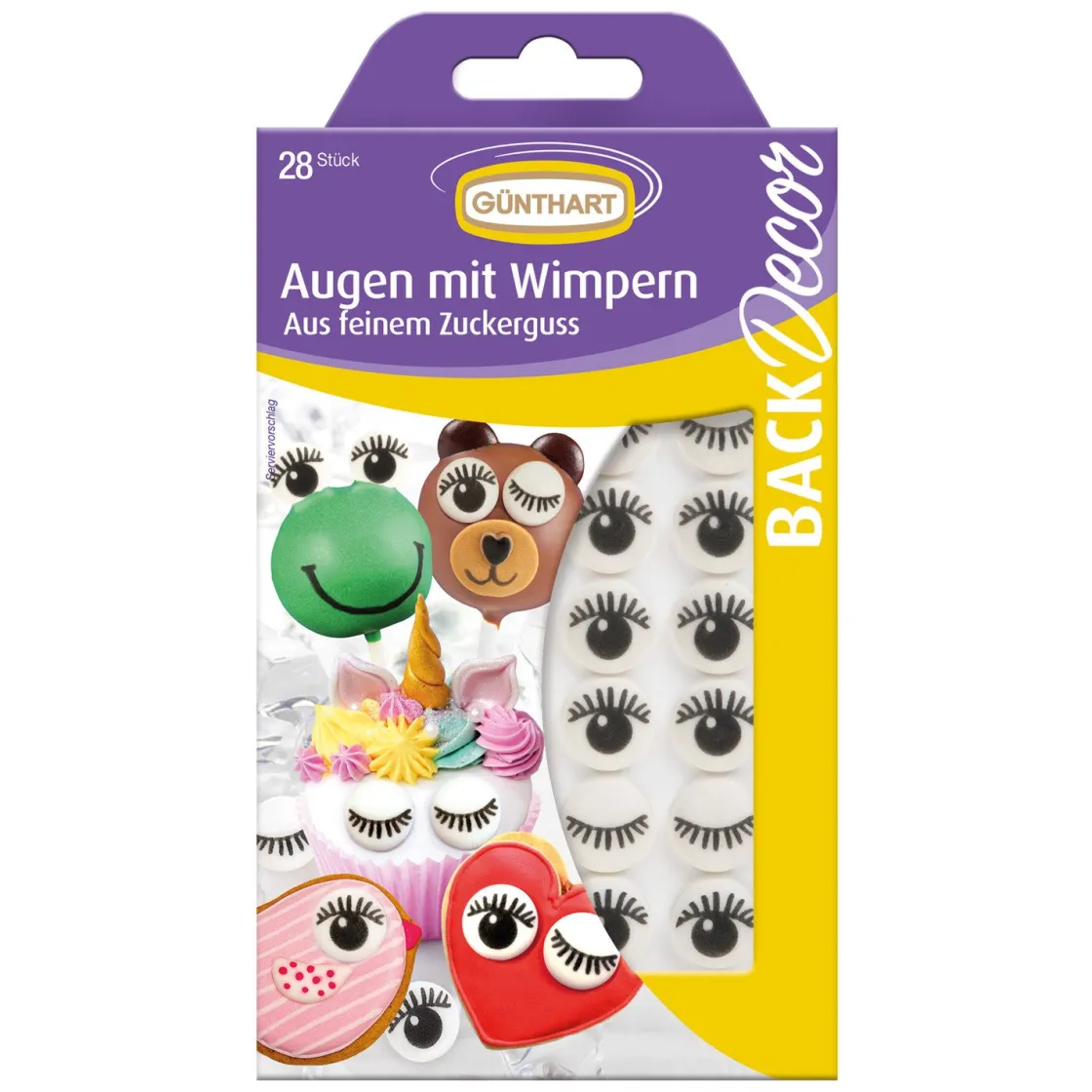 Günthart Suikerfiguren Oogjes met Wimpers 28st. (Ø17mm)* Figuur Decoraties