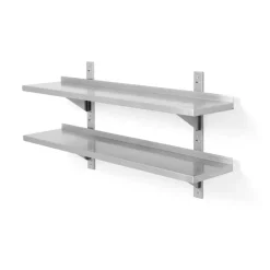 Hendi Dubbel verstelbare wandplank + 2 stalen beugels 120cm* Horeca Opslag- En Serveersystemen