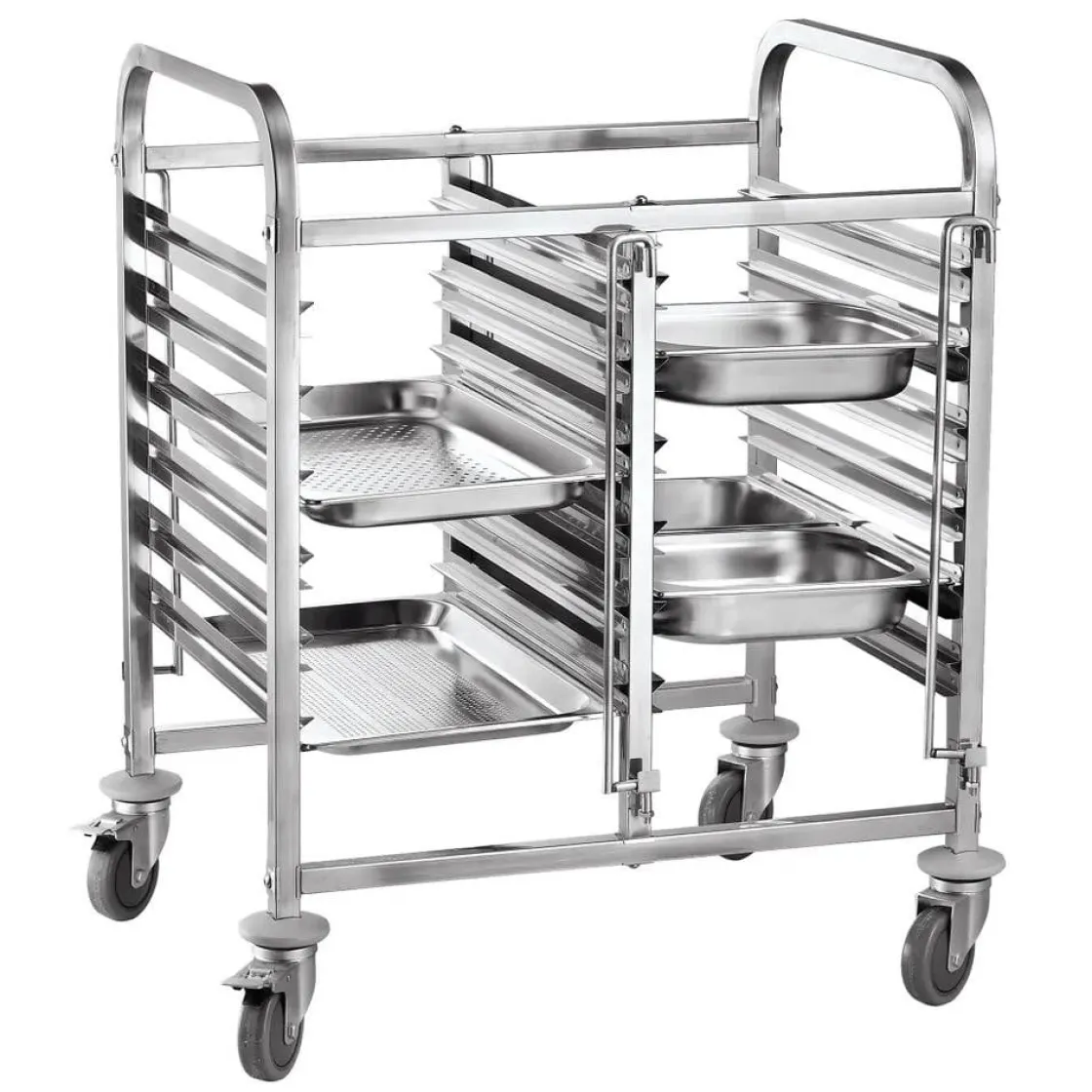 Hendi Dubbele regaalwagen - 12 x GN 1/1 810x610x(H)960mm* Horeca Opslag- En Serveersystemen