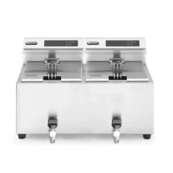 Hendi Friteuse met aftapkraan digitaal - 2 x 8L* Bak- En Kookapparaten