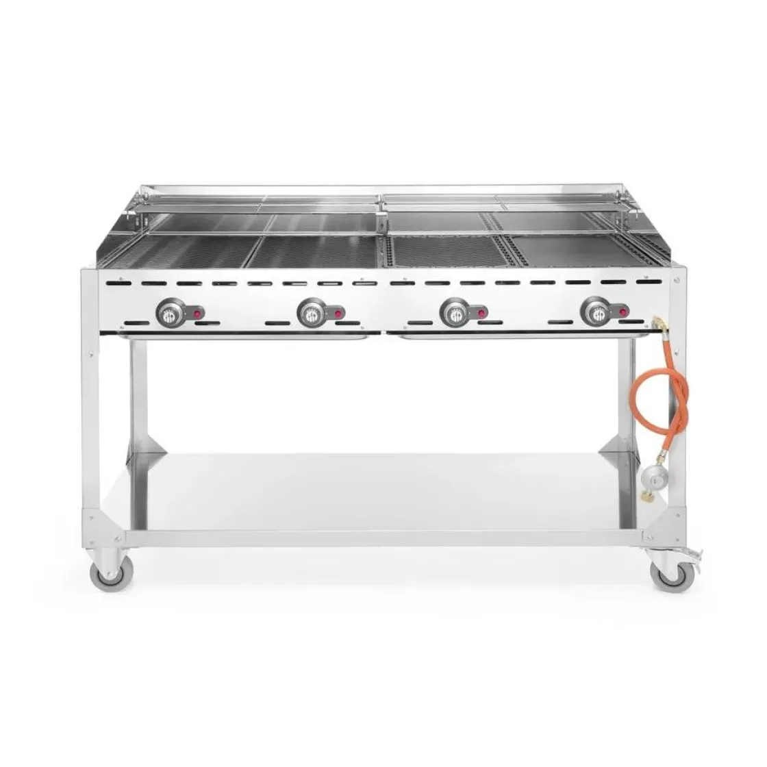 Hendi Green Fire 4 branders- 2 bakplaten + 2 GN1/1 roosters* Bak- En Kookapparaten